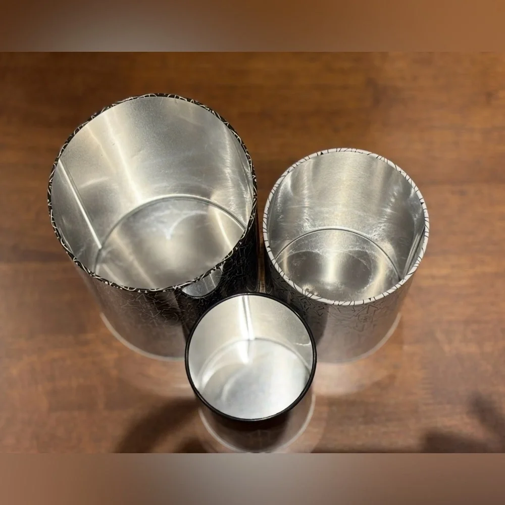 IKEA Vintage IKEA Black White Storage Metal Nesting Tins Canisters Set Of 3